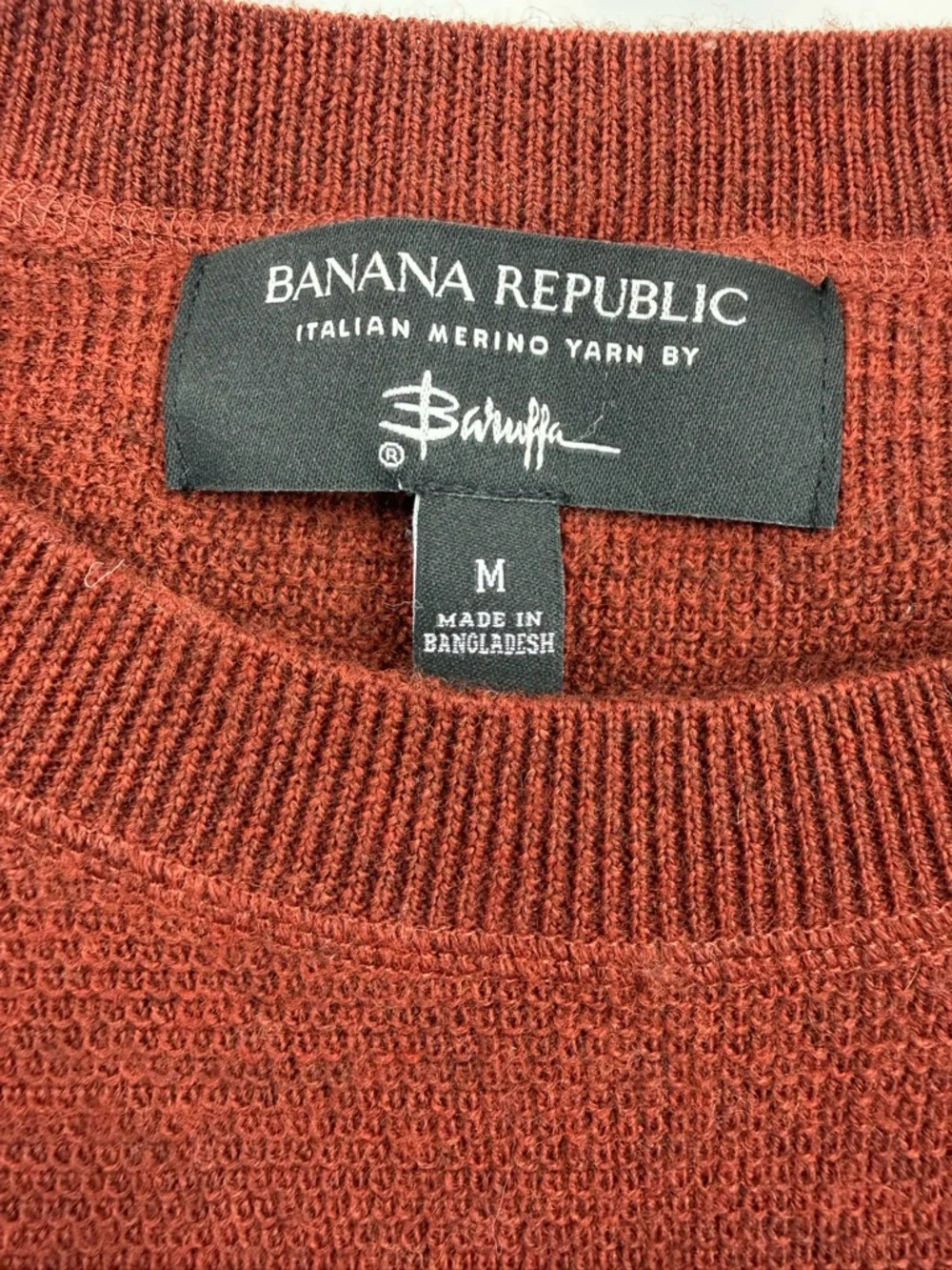 Banana‎ Republic Baruffa Merino Wool Crewneck Sweater Rust MENS sz M